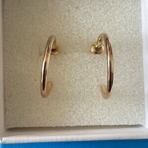 10K Gold Over 925 Small Hoop Style Earrings - Brand New